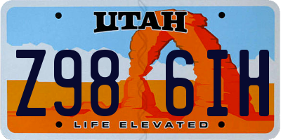 UT license plate Z986IH