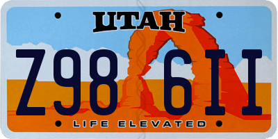 UT license plate Z986II