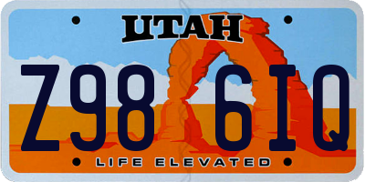 UT license plate Z986IQ