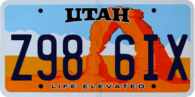 UT license plate Z986IX