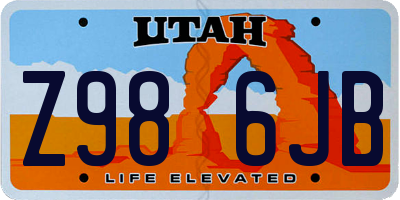 UT license plate Z986JB