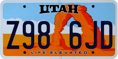 UT license plate Z986JD