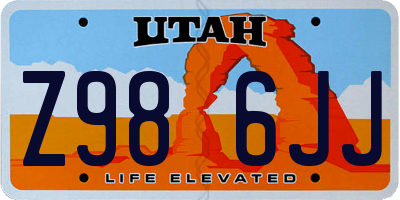 UT license plate Z986JJ