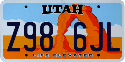 UT license plate Z986JL