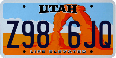 UT license plate Z986JQ