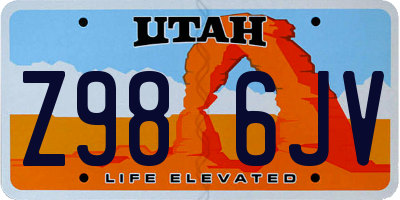 UT license plate Z986JV