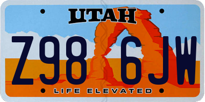 UT license plate Z986JW