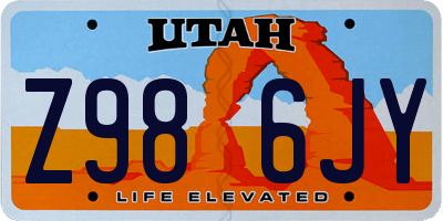 UT license plate Z986JY