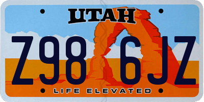 UT license plate Z986JZ