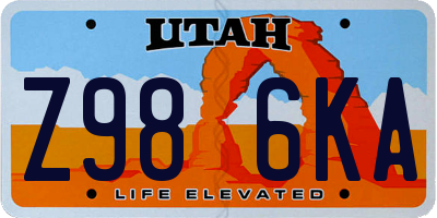 UT license plate Z986KA