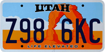 UT license plate Z986KC