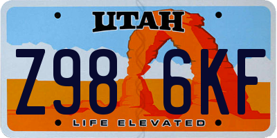 UT license plate Z986KF