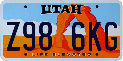 UT license plate Z986KG