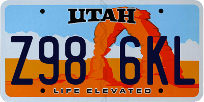 UT license plate Z986KL