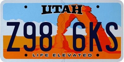 UT license plate Z986KS