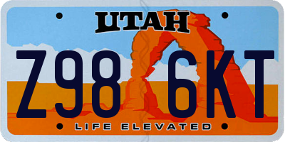 UT license plate Z986KT
