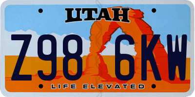 UT license plate Z986KW