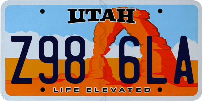 UT license plate Z986LA