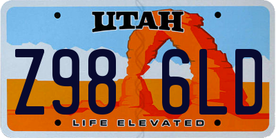 UT license plate Z986LD