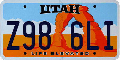 UT license plate Z986LI
