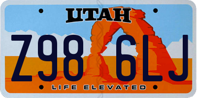 UT license plate Z986LJ