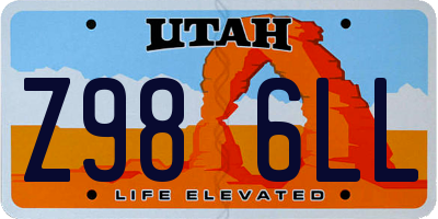 UT license plate Z986LL