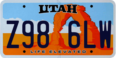 UT license plate Z986LW