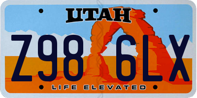 UT license plate Z986LX