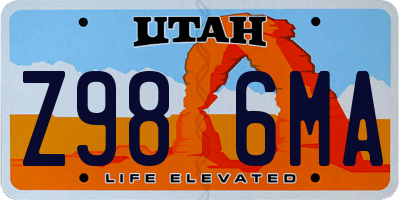 UT license plate Z986MA