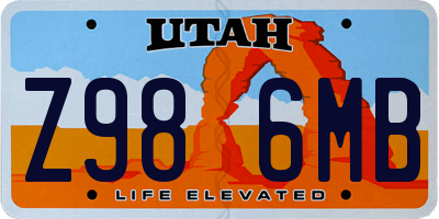 UT license plate Z986MB