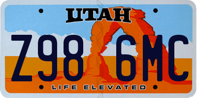 UT license plate Z986MC