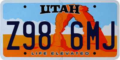 UT license plate Z986MJ