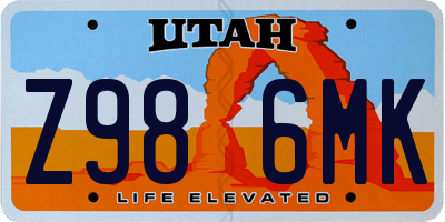 UT license plate Z986MK