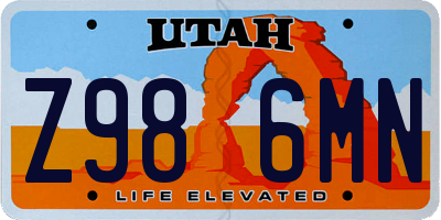 UT license plate Z986MN