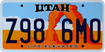 UT license plate Z986MO