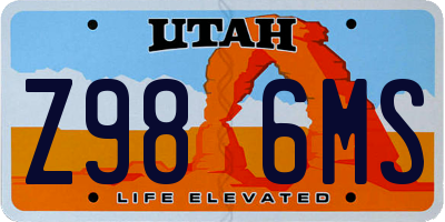 UT license plate Z986MS