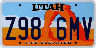 UT license plate Z986MV
