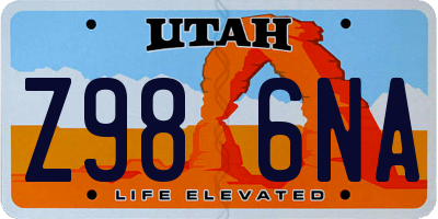 UT license plate Z986NA