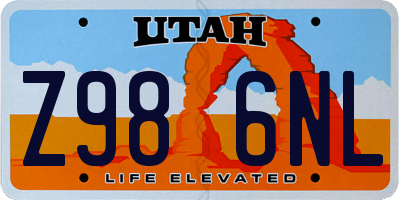 UT license plate Z986NL