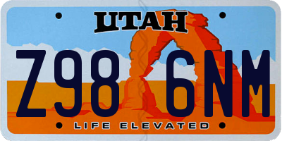 UT license plate Z986NM