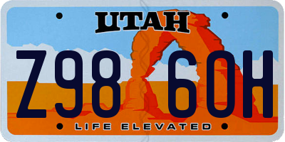 UT license plate Z986OH