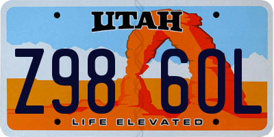 UT license plate Z986OL