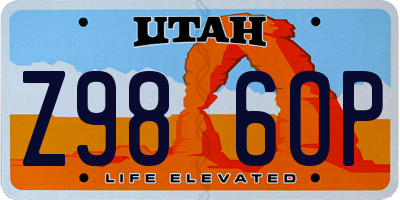 UT license plate Z986OP