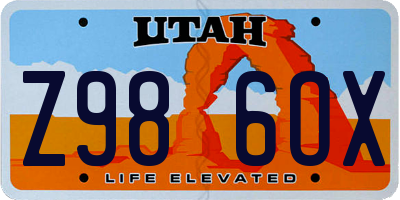 UT license plate Z986OX