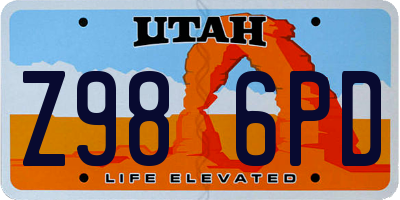 UT license plate Z986PD