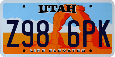 UT license plate Z986PK
