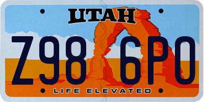 UT license plate Z986PO