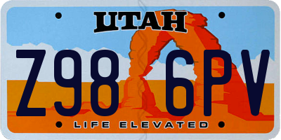 UT license plate Z986PV