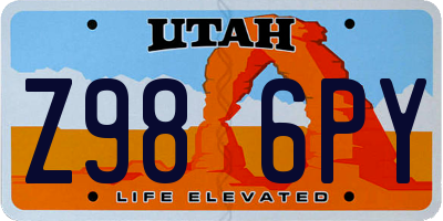 UT license plate Z986PY