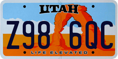 UT license plate Z986QC